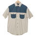 Two Tone Bush Shirt Stone/Airforce Blue / 2XL / Regular - Shirts-Outdoor
