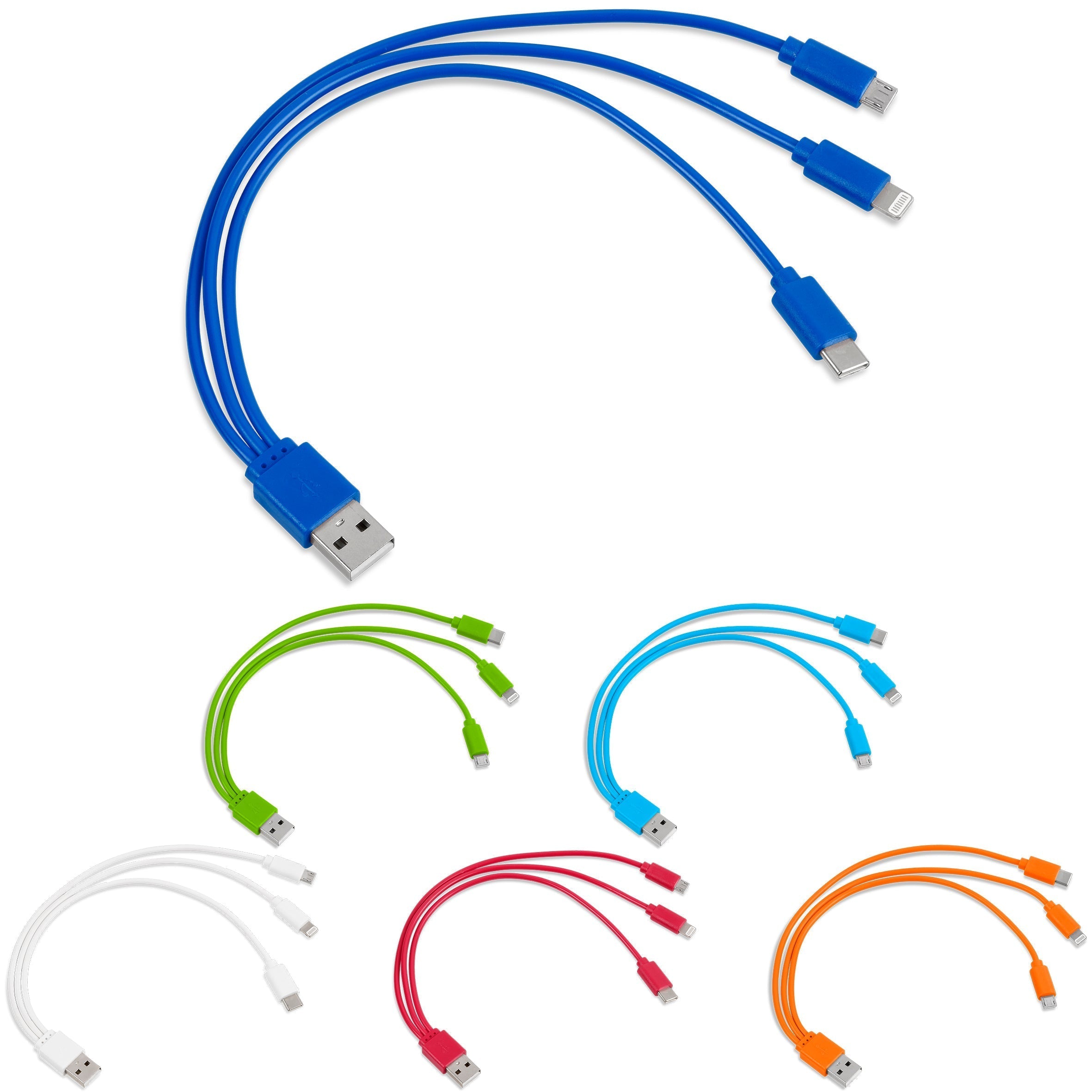 Hat-Trick 3-in-1 Charging Cable-Lime-L