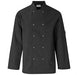 Unisex Long Sleeve Zest Chef Jacket-Chef's Jackets-L-Black-BL