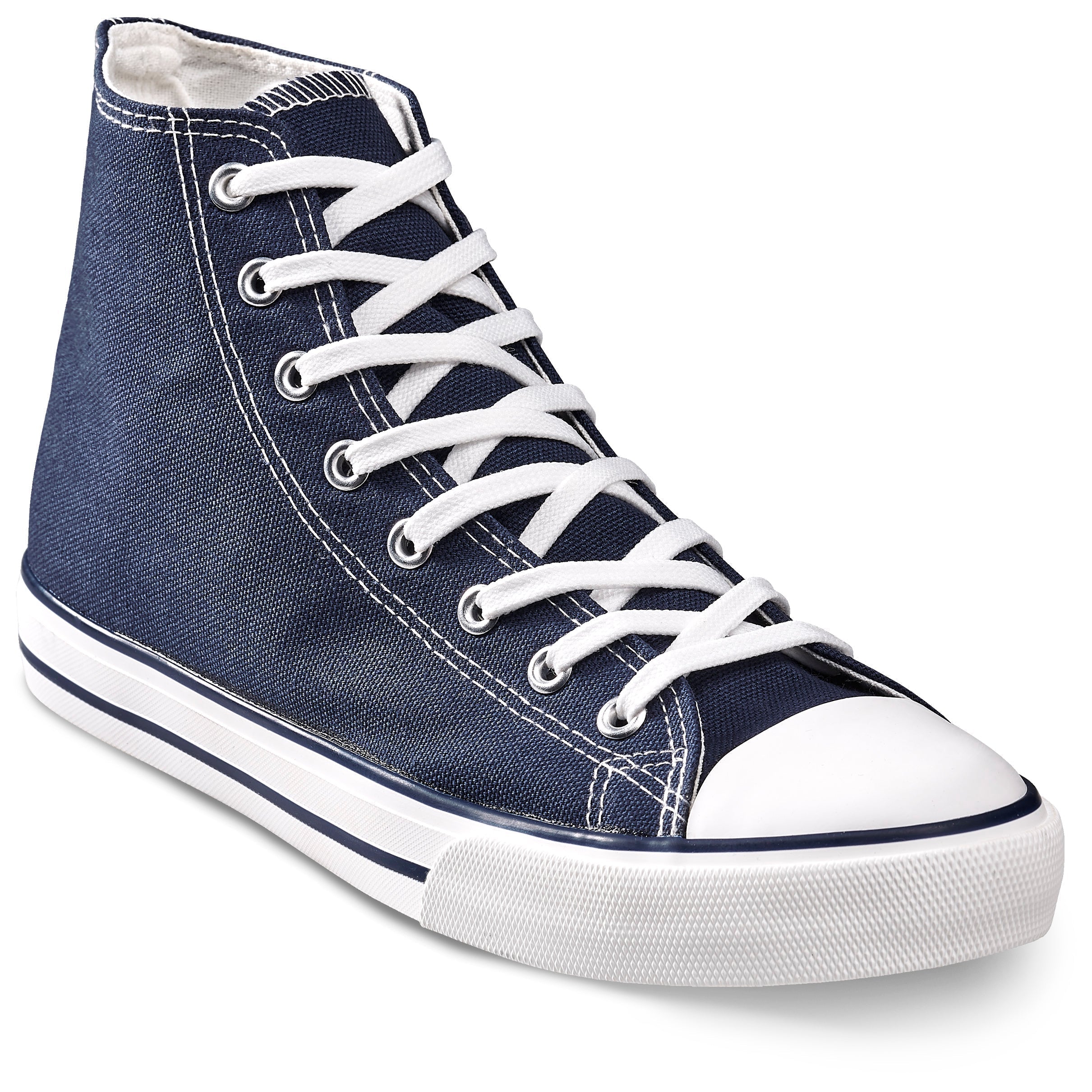 Unisex Retro High Top Canvas Sneaker-Shoes-2-Navy-N