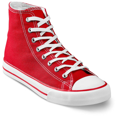 Unisex Retro High Top Canvas Sneaker-Shoes-2-Red-R