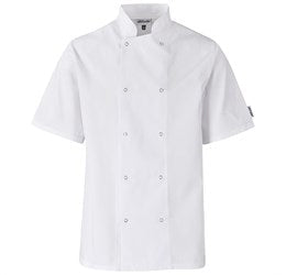 Unisex Short Sleeve Chef Jacket-Chef's Jackets-2XL-White-W