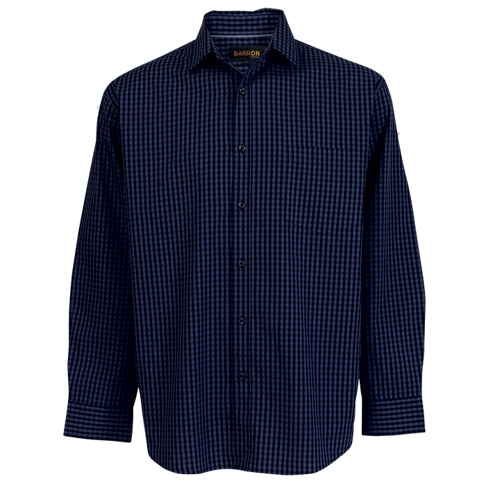 Unity Check Lounge Long Sleeve Navy / SML / Last Buy - Shirts-Corporate