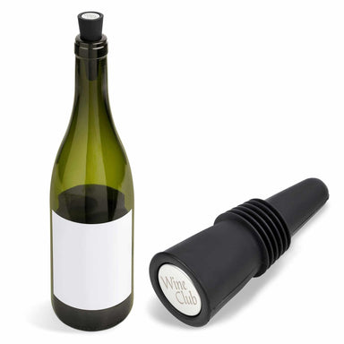 Wine Stopper presented alongside a green Wine Bottle