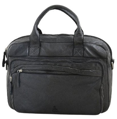 Vintage Leather 13" Laptop Bag | Black-