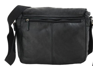Vintage Leather 13" Messenger Bag | Black-Messenger Bags