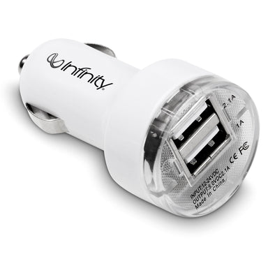 Voyage Dual Usb Car Charger-Solid White-SW