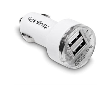 Voyage Dual Usb Car Charger-Solid White-SW