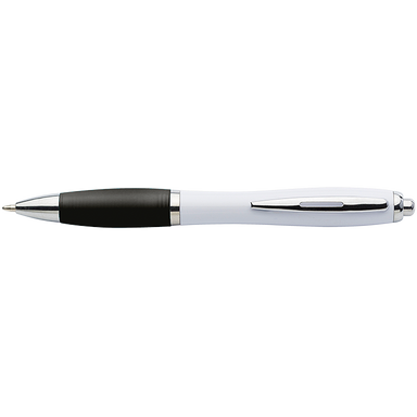 BP30181 - White Barrel Curved Design Ballpoint Pen with 