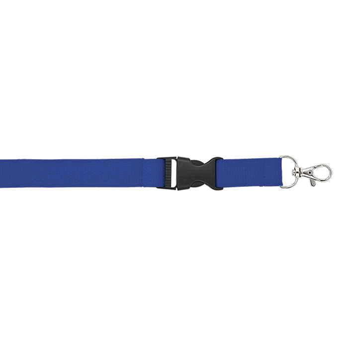 BK0013 - Woven Lanyard With Plastic Buckle Blue / STD / 