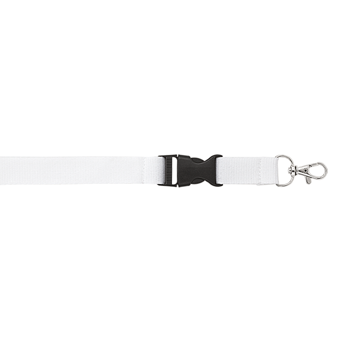 BK0013 - Woven Lanyard With Plastic Buckle White / STD / 