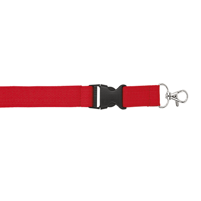 Woven Lanyard With Plastic Buckle Red / STD / Regular - Lanyards