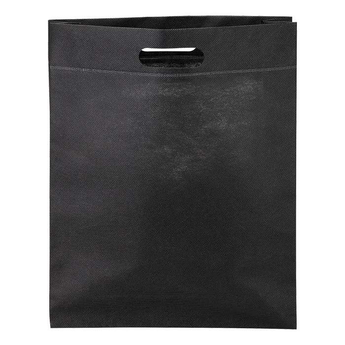 Non Woven Shopper with Bottom Gusset Black / STD / Last Buy - Shoppers and Slings