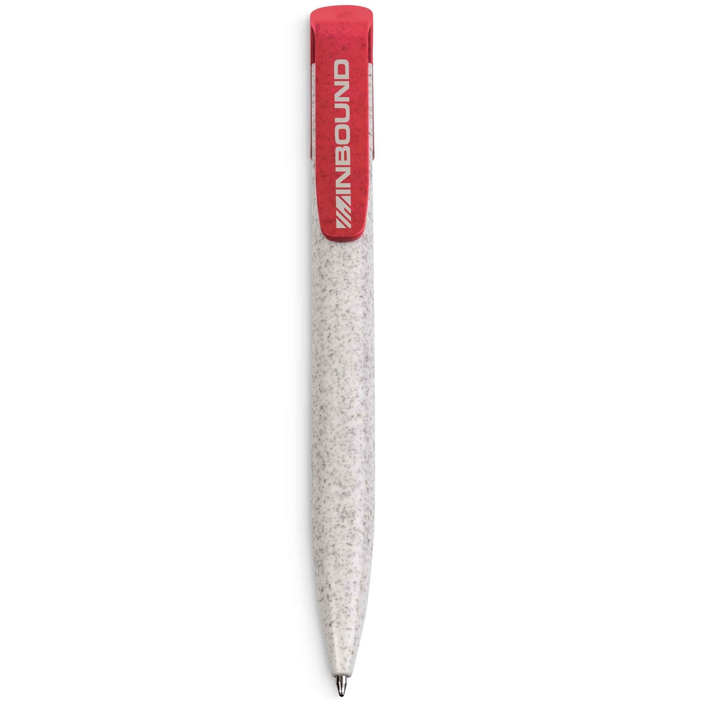 A wheat straw environmentally friendly pen shown in red