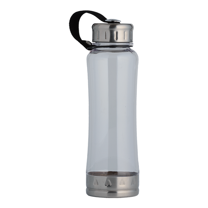 BW0074 - 650ml Water Bottle With Carry Strap Clear / STD / Regular - Drinkware