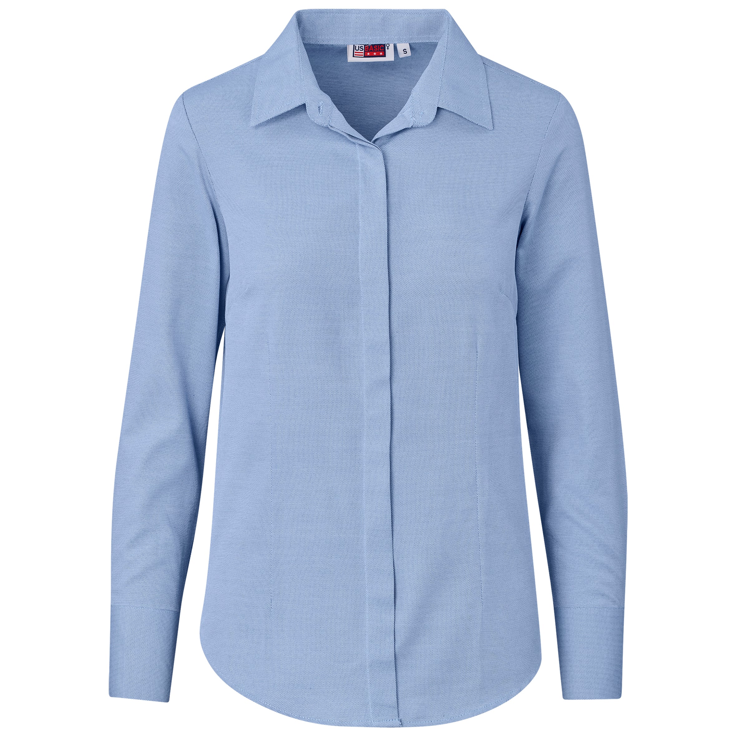 Ladies Long Sleeve Wallstreet Shirt - Blue
