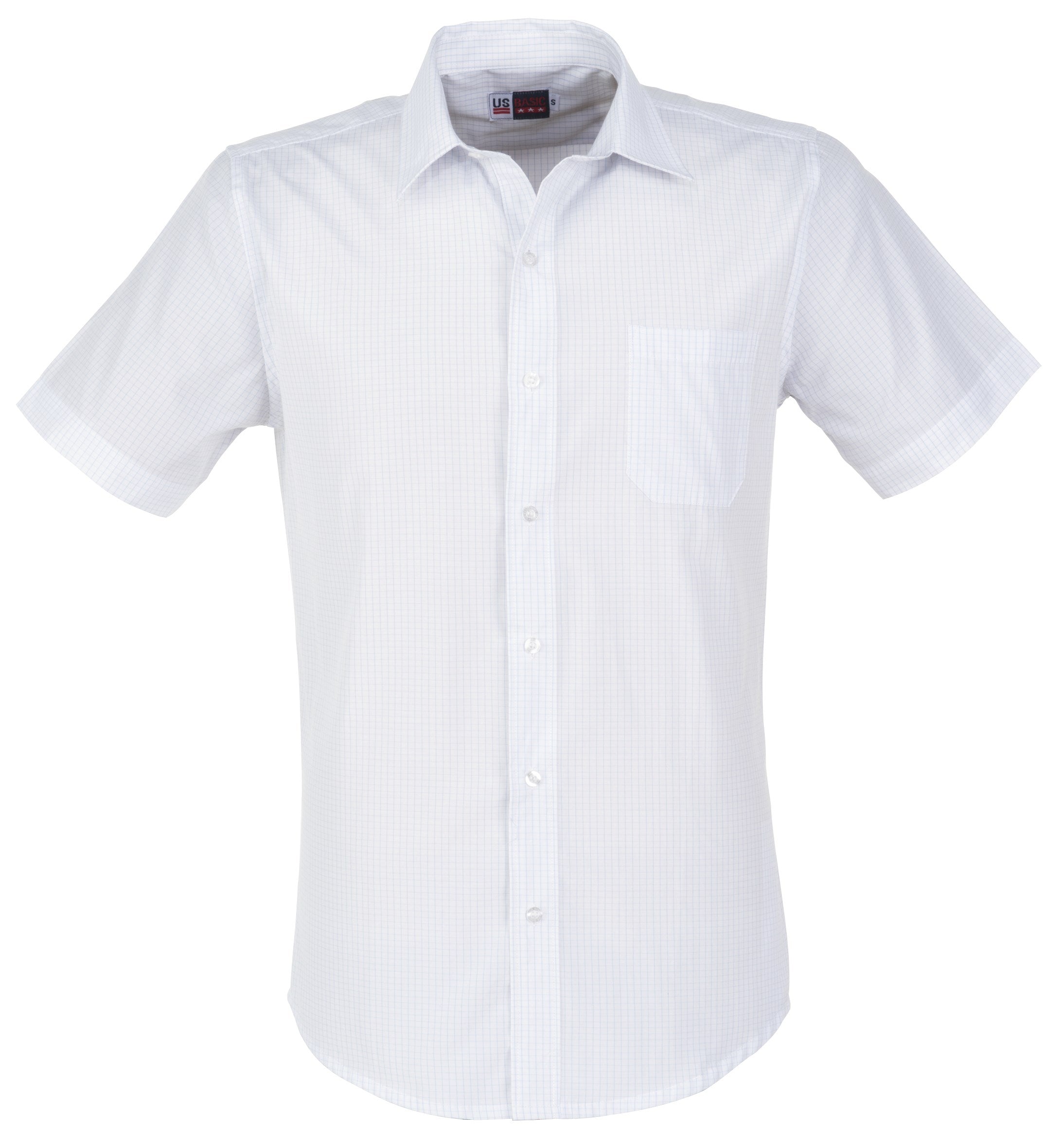 Mens Short Sleeve Huntington Shirt  - White Light Blue