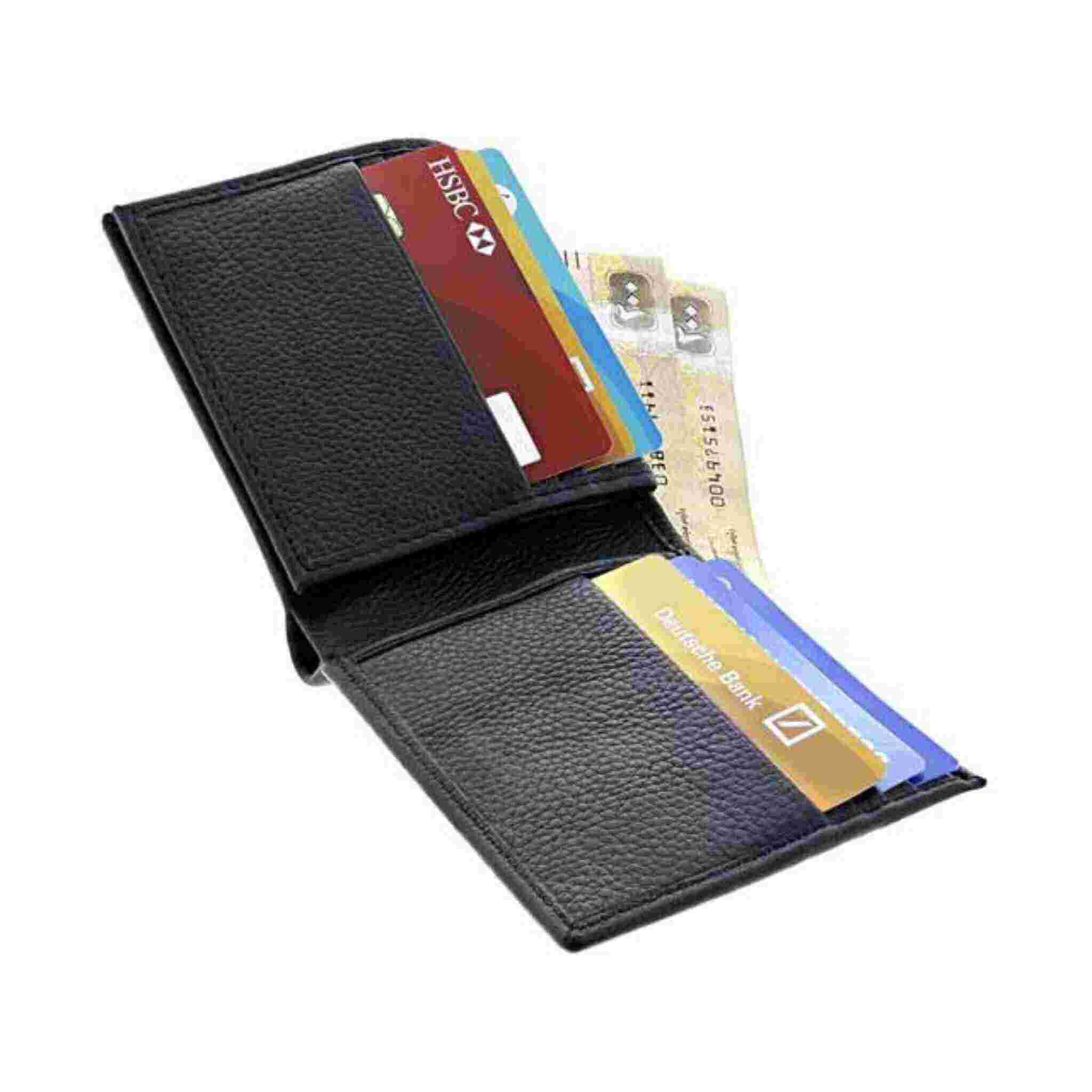 Genuine Leather Wallet Open In Use