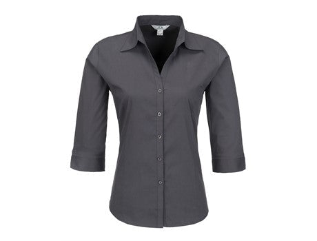 Ladies 3/4 Sleeve Metro Shirt - Black Only-