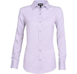 Ladies Long Sleeve Nottingham Shirt-L-Purple-P