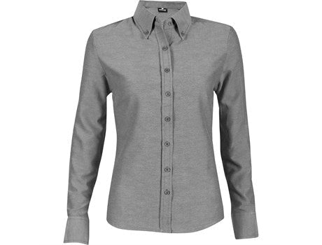 Ladies Long Sleeve Oxford Shirt - White Only-
