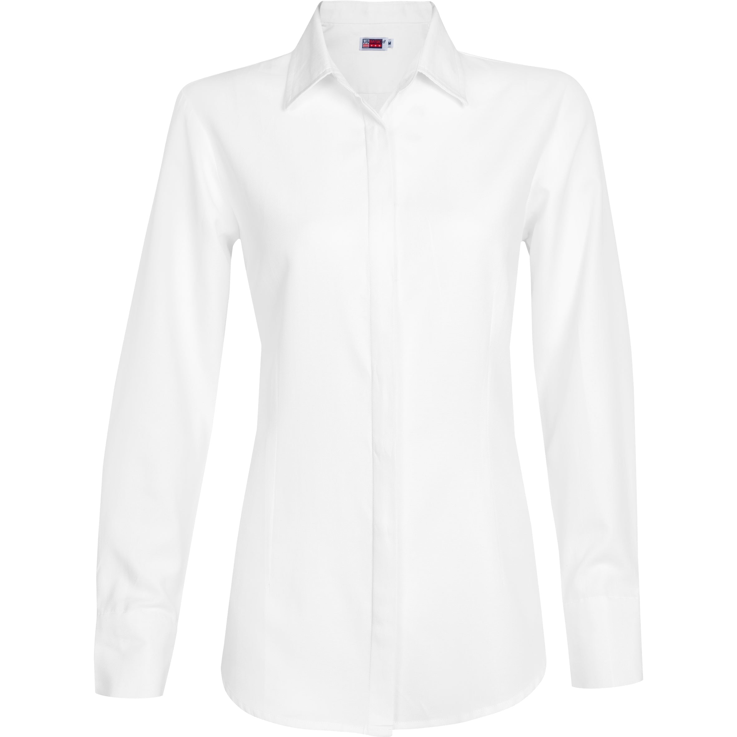 Ladies Long Sleeve Wallstreet Shirt-L-White-W