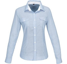 Ladies Long Sleeve Windsor Shirt - Light Blue Only-