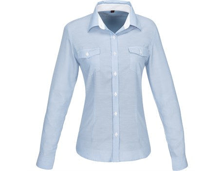 Ladies Long Sleeve Windsor Shirt - Light Blue Only-