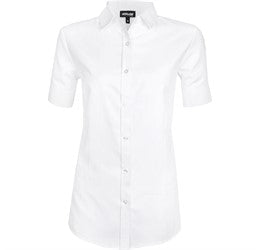 Ladies Short Sleeve Nottingham Shirt-L-White-W