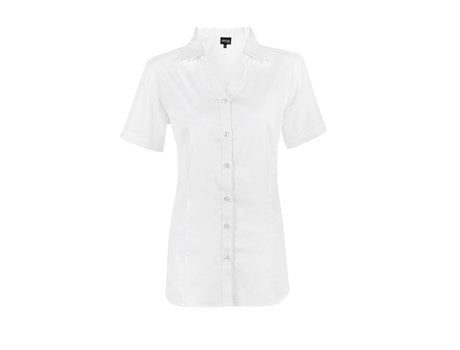 Ladies Short Sleeve Seattle Twill Shirt - White Only-