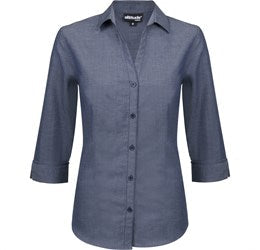Ladies ¾ Sleeve Viscount Shirt - Royal Blue Only-L-Navy-N