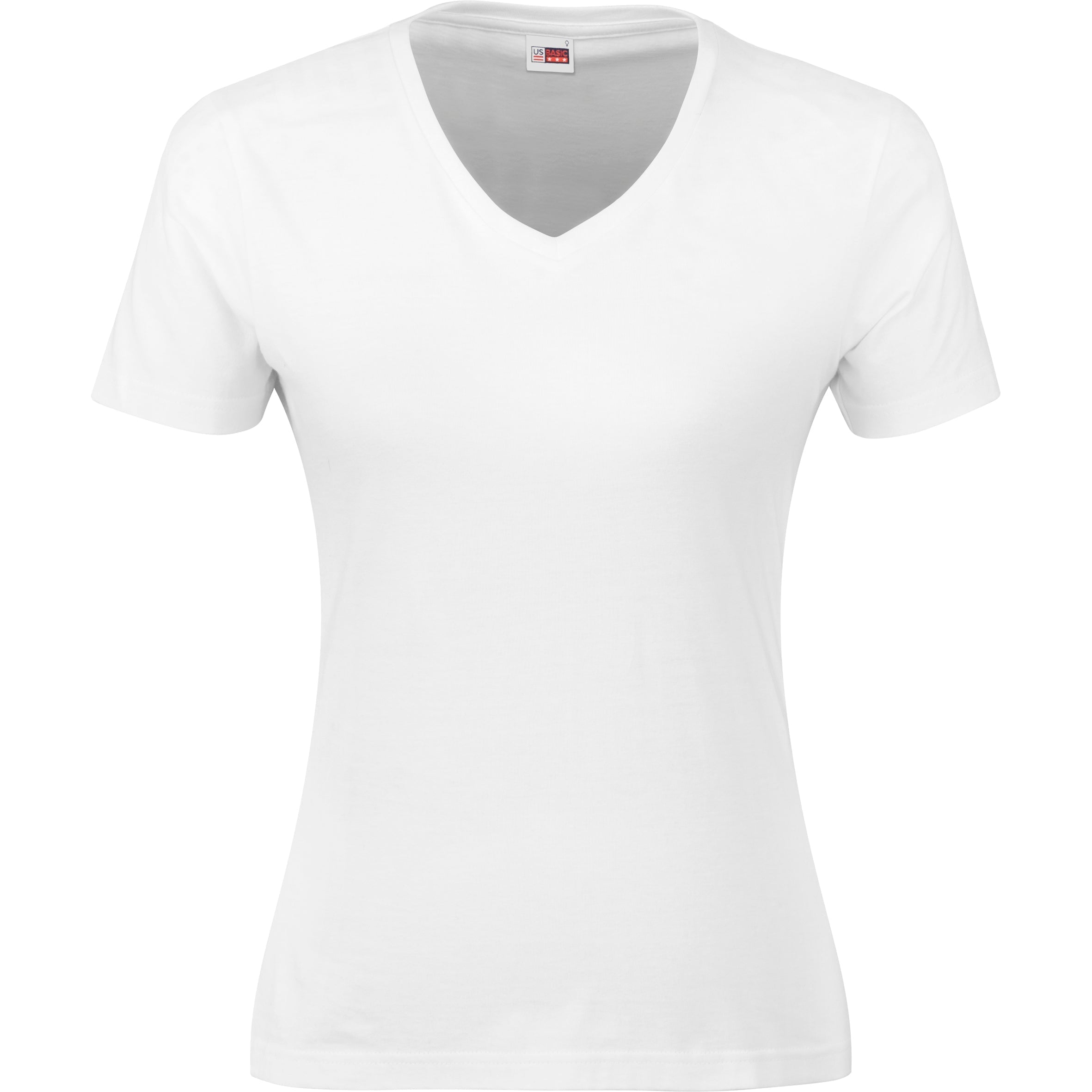 Ladies Super Club 165 V-Neck T-Shirt-L-White-W