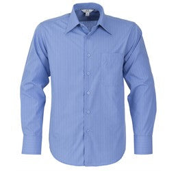 Mens Long Sleeve Manhattan Striped Shirt - Light Blue Only-