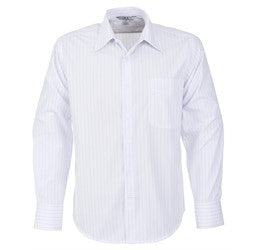 Mens Long Sleeve Manhattan Striped Shirt - Light Blue Only-