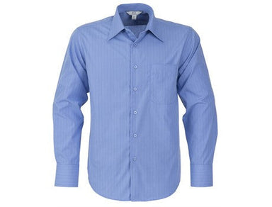 Mens Long Sleeve Manhattan Striped Shirt - Light Blue Only-