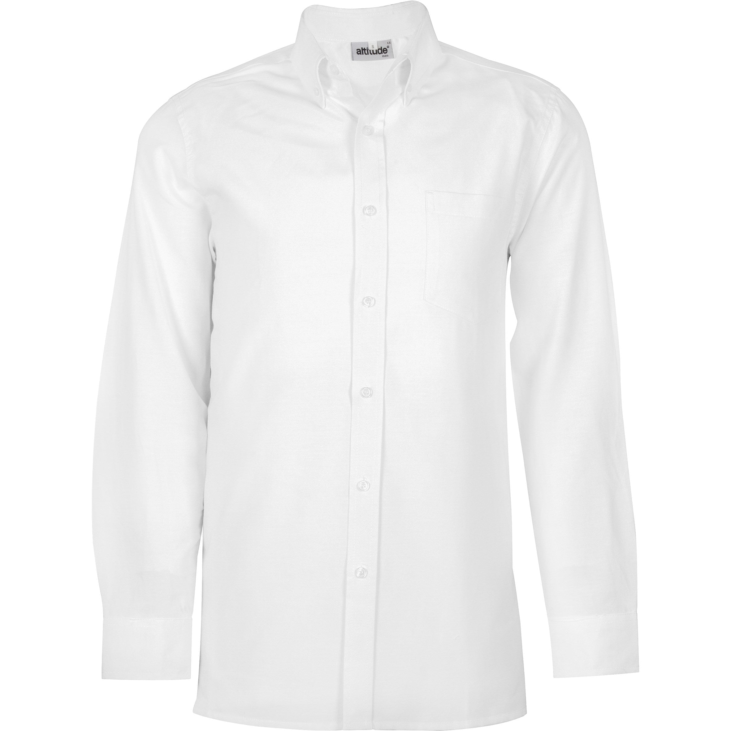 Mens Long Sleeve Oxford Shirt - White Only-