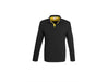 Mens Long Sleeve Solo Golf Shirt - Yellow Only-