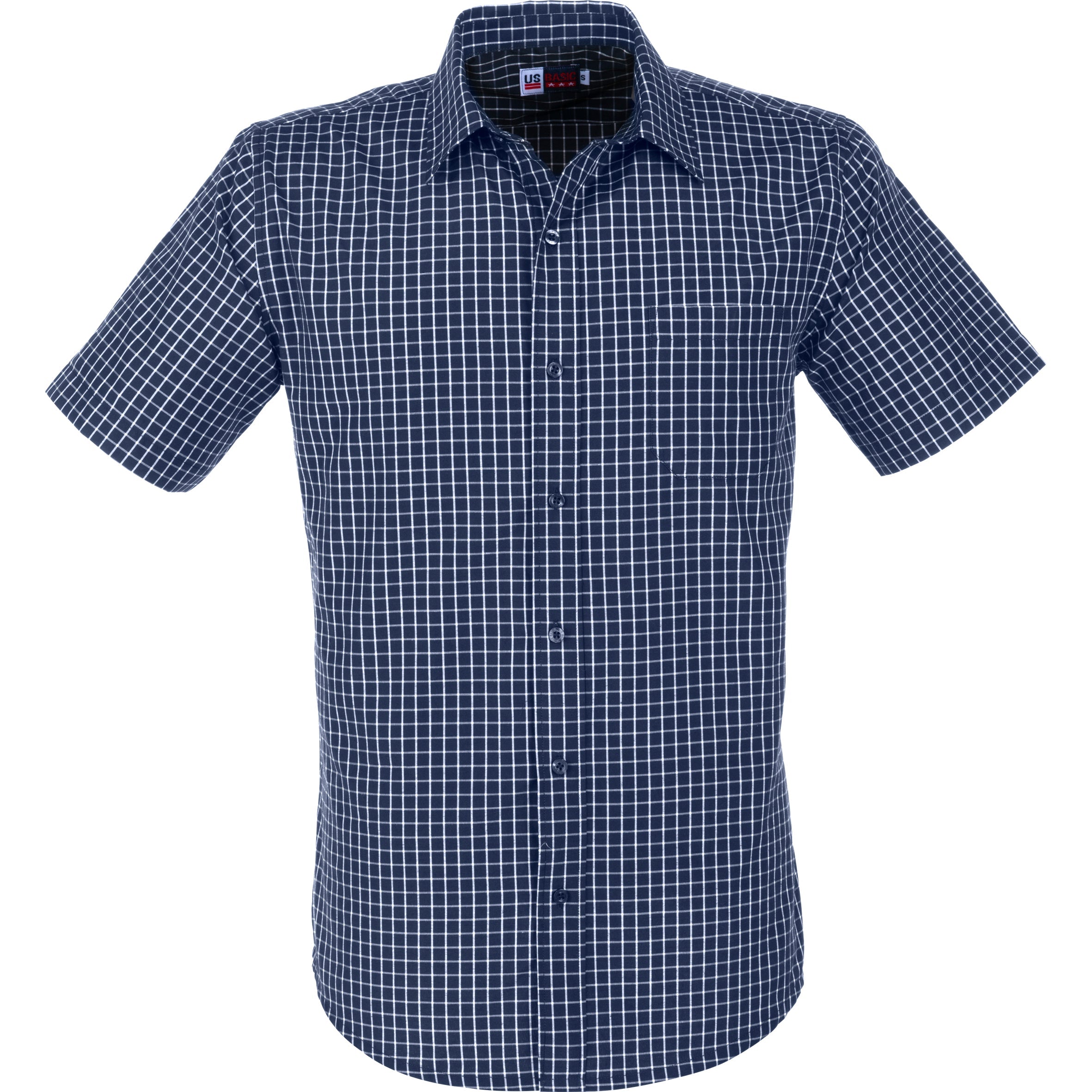 Mens Short Sleeve Aston Shirt-L-Navy-N