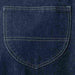 Close up of back pocket contrast of denim trouser pants
