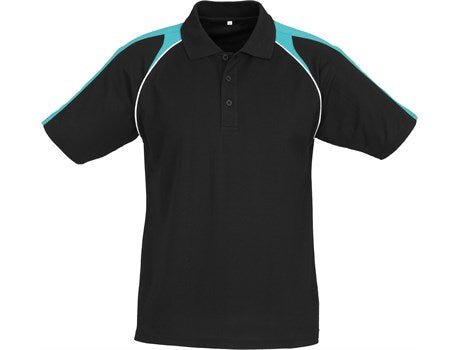 Mens Triton Golf Shirt - Black Teal Only-Shirts & Tops